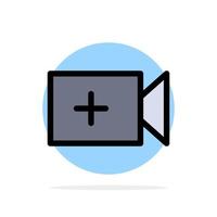 Video Camera Ui Abstract Circle Background Flat color Icon vector