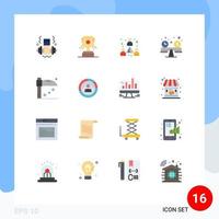 16 User Interface Flat Color Pack of modern Signs and Symbols of features scythe staff holiday creative Editable Pack of Creative Vector Design Elements