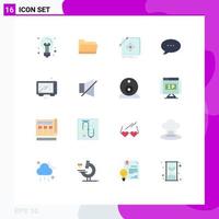 16 Flat Color concept for Websites Mobile and Apps baking chat storage bubble application Editable Pack of Creative Vector Design Elements