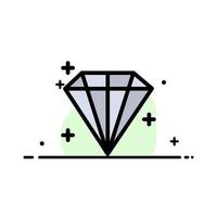 Diamond Jewel User  Business Flat Line Filled Icon Vector Banner Template