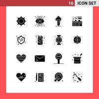 16 Universal Solid Glyphs Set for Web and Mobile Applications feminism kitchen lens cabinet test Editable Vector Design Elements