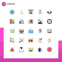 25 Universal Flat Colors Set for Web and Mobile Applications connect time gestures stopwatch interface Editable Vector Design Elements
