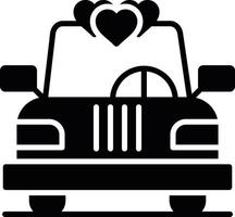 diseño de icono creativo de coche de boda vector