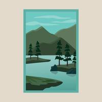 diseño de colección de carteles de impresión minimalista de paisaje vector