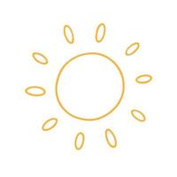 Sun doodle. Hand drawn vector illustration isolated on white background