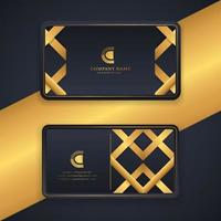 elegant business card templates in dark green and gold vector