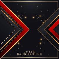 rectangle black,red and gold geometric background with ornaments vector