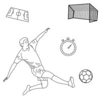 ilustración vectorial del campeonato mundial de fútbol utilizada para las necesidades de diseño gráfico. toma deslizante del jugador vector