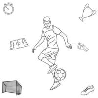 ilustración vectorial del campeonato mundial de fútbol utilizada para las necesidades de diseño gráfico. jugador de fútbol vector