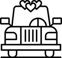 diseño de icono creativo de coche de boda vector