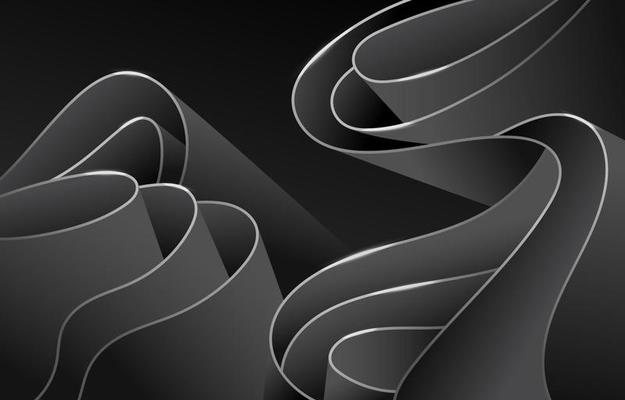 Black Gradient 3D Abstract Shapes Background