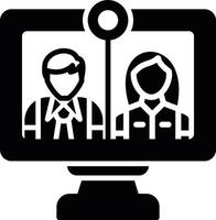 Online Interview Creative Icon Design vector