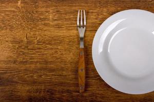 Empty plate and fork photo