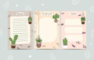 Journal Template With Hand Drawn Cactus vector