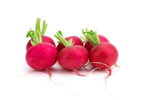 Red or purple radish, organic salad mix healthy natural food isolated on white background photo