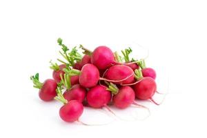 Red or purple radish, organic salad mix healthy natural food isolated on white background photo