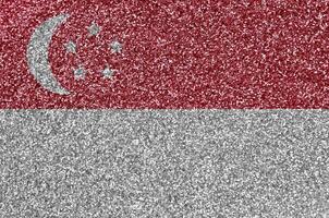 Singapore flag depicted on many small shiny sequins. Colorful festival background for party photo