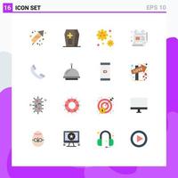 Set of 16 Modern UI Icons Symbols Signs for alarm ring space phone scale Editable Pack of Creative Vector Design Elements