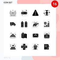 Set of 16 Vector Solid Glyphs on Grid for buy genetic modification toggle genetic engineering chromosome Editable Vector Design Elements