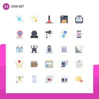 Set of 25 Modern UI Icons Symbols Signs for development printer down machine copy Editable Vector Design Elements