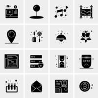 16 iconos universales de negocios vector ilustración de icono creativo para usar en proyectos relacionados con la web y dispositivos móviles