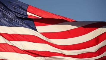Elegant Nylon American Flag Waving Slow Motion in the Wind video