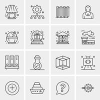 16 iconos universales de negocios vector ilustración de icono creativo para usar en proyectos relacionados con la web y dispositivos móviles