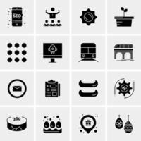 16 iconos universales de negocios vector ilustración de icono creativo para usar en proyectos relacionados con la web y dispositivos móviles