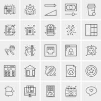 25 iconos de negocios universales vector ilustración de icono creativo para usar en proyectos relacionados con la web y dispositivos móviles