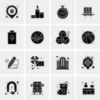 16 iconos universales de negocios vector ilustración de icono creativo para usar en proyectos relacionados con la web y dispositivos móviles