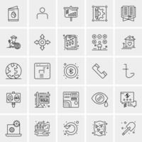 25 iconos de negocios universales vector ilustración de icono creativo para usar en proyectos relacionados con la web y dispositivos móviles