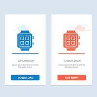 Electronic Home Smart Technology Watch  Blue and Red Download and Buy Now web Widget Card Template vector