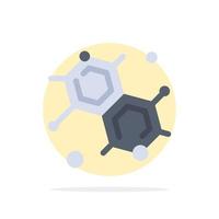 icono de color plano de fondo de círculo abstracto de ciencia molecular químico vector