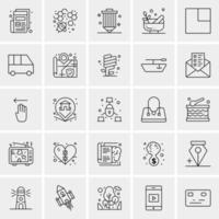 25 iconos de negocios universales vector ilustración de icono creativo para usar en proyectos relacionados con la web y dispositivos móviles