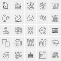 25 iconos de negocios universales vector ilustración de icono creativo para usar en proyectos relacionados con la web y dispositivos móviles