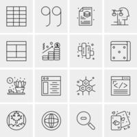 16 iconos universales de negocios vector ilustración de icono creativo para usar en proyectos relacionados con la web y dispositivos móviles