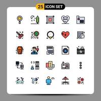 Set of 25 Modern UI Icons Symbols Signs for marketing business game mother love Editable Vector Design Elements