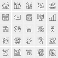 25 iconos de negocios universales vector ilustración de icono creativo para usar en proyectos relacionados con la web y dispositivos móviles