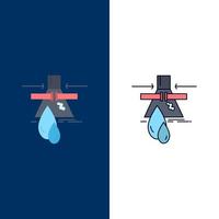 Chemical Leak Detection Factory pollution Flat Color Icon Vector