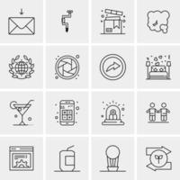 16 iconos de negocios universales vector ilustración de icono creativo para usar en proyectos relacionados con la web y dispositivos móviles