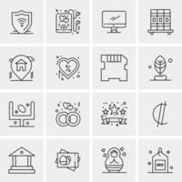 16 iconos de negocios universales vector ilustración de icono creativo para usar en proyectos relacionados con la web y dispositivos móviles