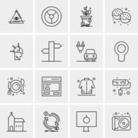 16 iconos de negocios universales vector ilustración de icono creativo para usar en proyectos relacionados con la web y dispositivos móviles