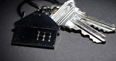 4k Spot Lit Keys and House Keychain Slowly Rotating video