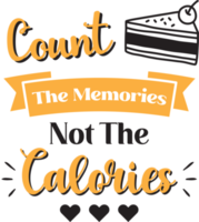 räkna de minnen inte de kalorier text och Citat illustration png