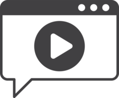 play button and text box illustration in minimal style png