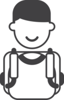 boy carrying a bag illustration in minimal style png