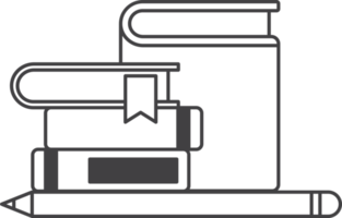 pila di libri su il mensola illustrazione nel minimo stile png