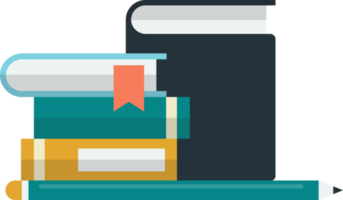 stack of books on the shelf illustration in minimal style png