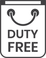 duty free shopping bag illustration in minimal style png