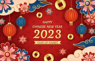 Chinese New Year of Rabbit 2023 Background 14285932 Vector Art at Vecteezy